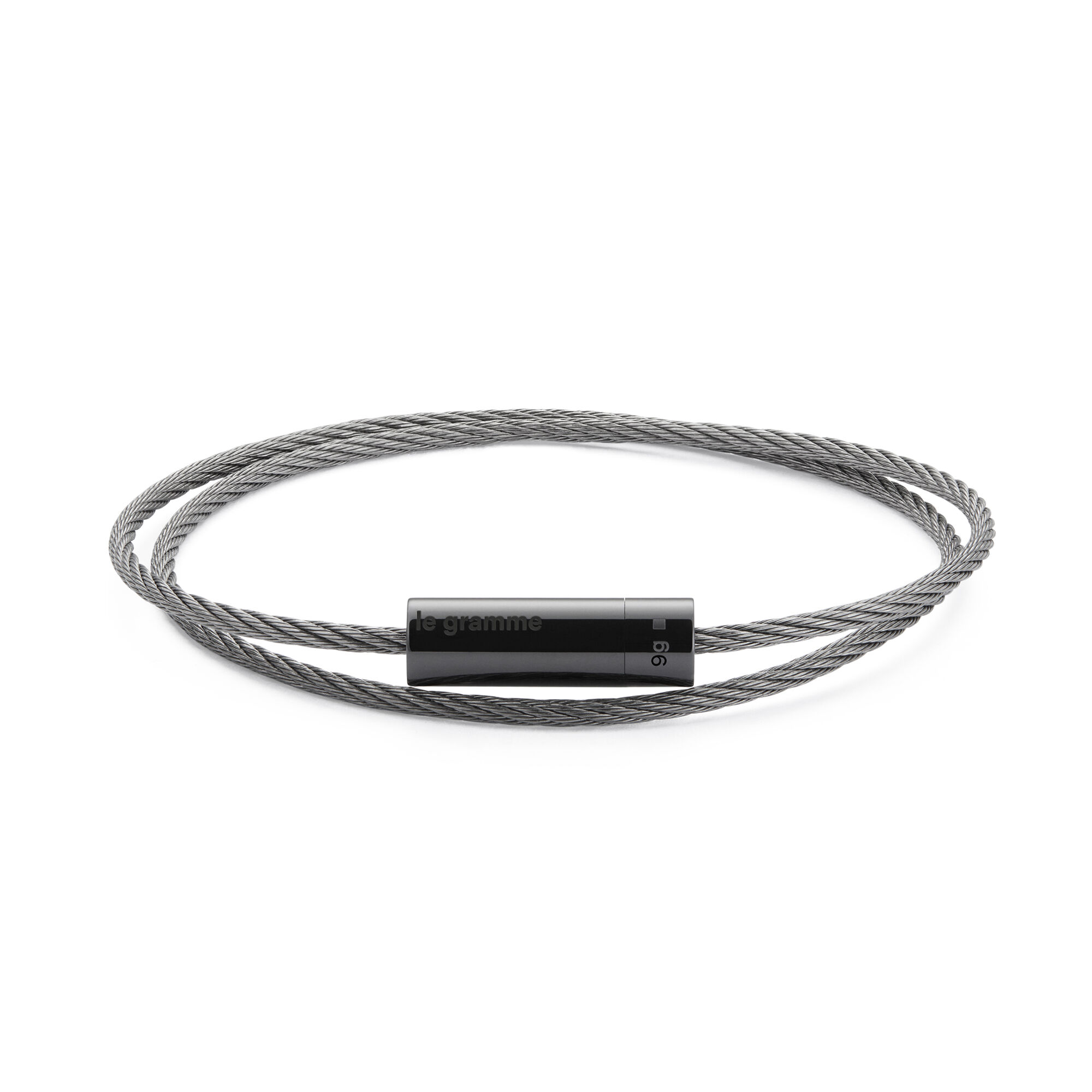 Jewelry Sale | 9g Polished Black Ceramic Double Cable Bracelet